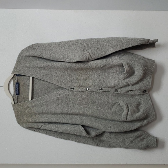 John Ashford pure wool gray cardigan sweater - Picture 1 of 8